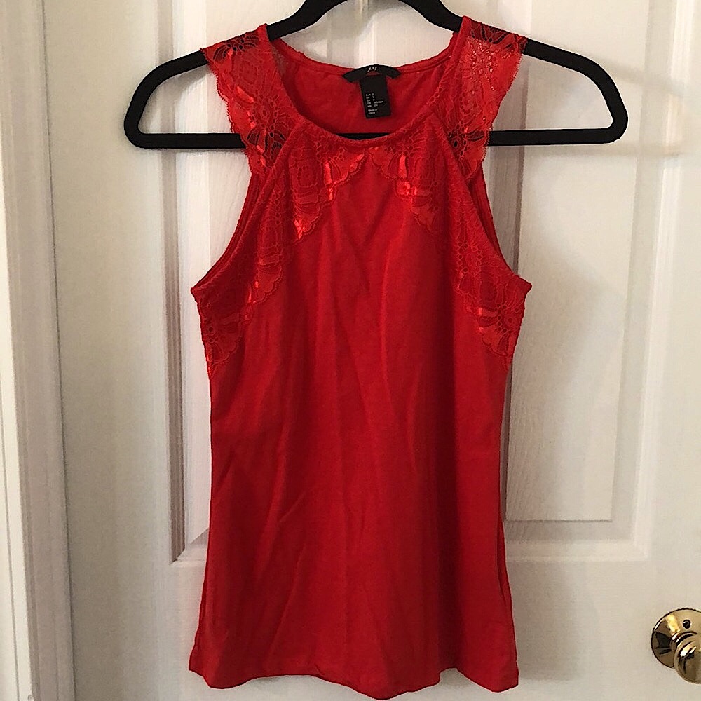 H&M Red Lace Tank (S)